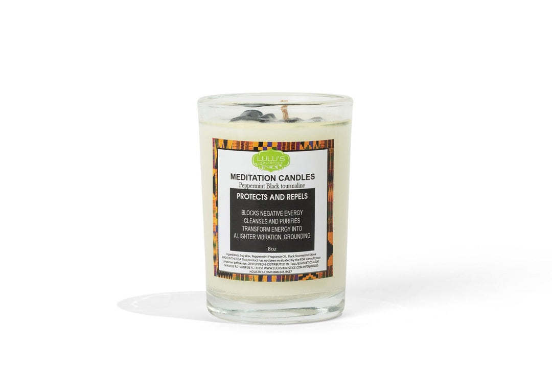 Peppermint Black Tourmaline Candle | Lulu's Holistics