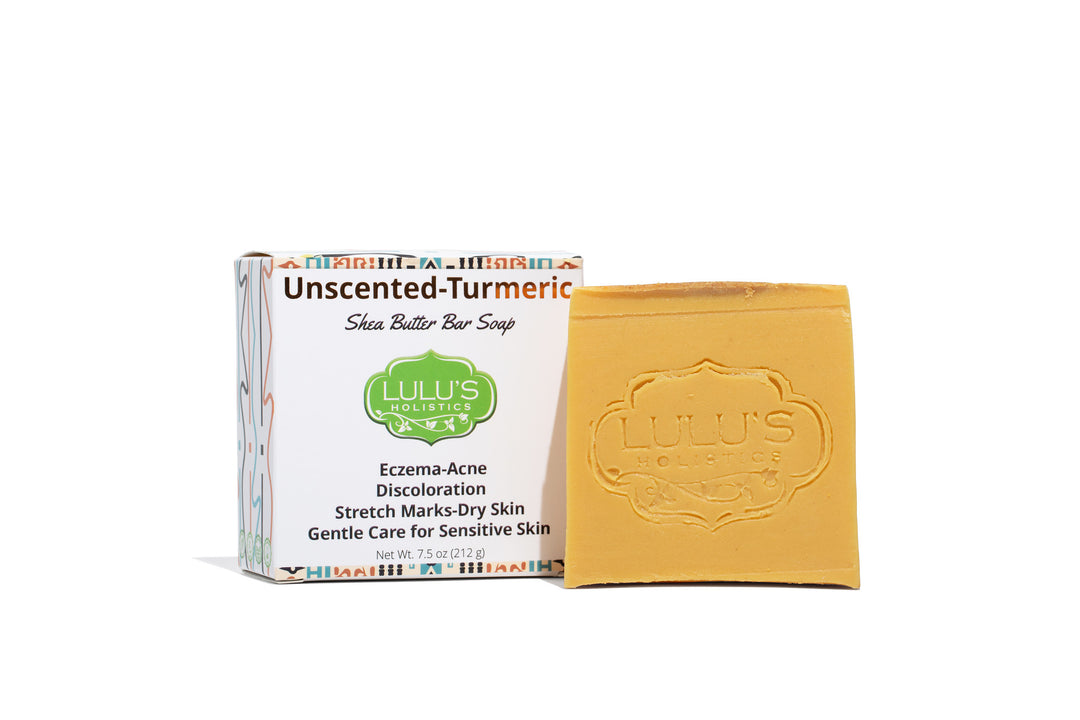 Unscented Turmeric Shea Butter Bar Soap for Soft, Soothed, and Naturally Glowing Skin | Lulu's Holistics