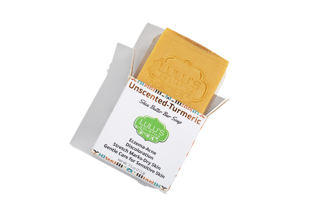 Unscented Turmeric Shea Butter Bar Soap for Soft, Soothed, and Naturally Glowing Skin | Lulu's Holistics