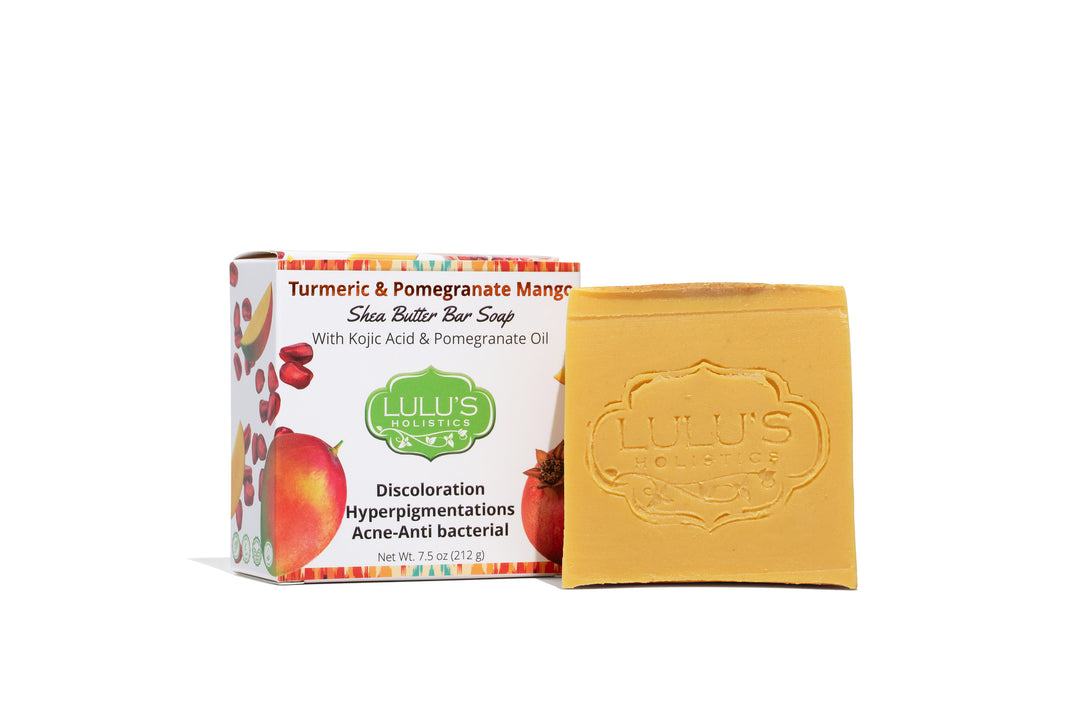 Turmeric Pomegranate Mango & Kojic Acid Shea Butter Soap for Bright, Hydrated, and Rejuvenated Skin | Lulu's Holistics