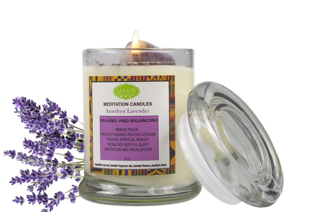 Amethyst Lavender Candle | Lulu's Holistics