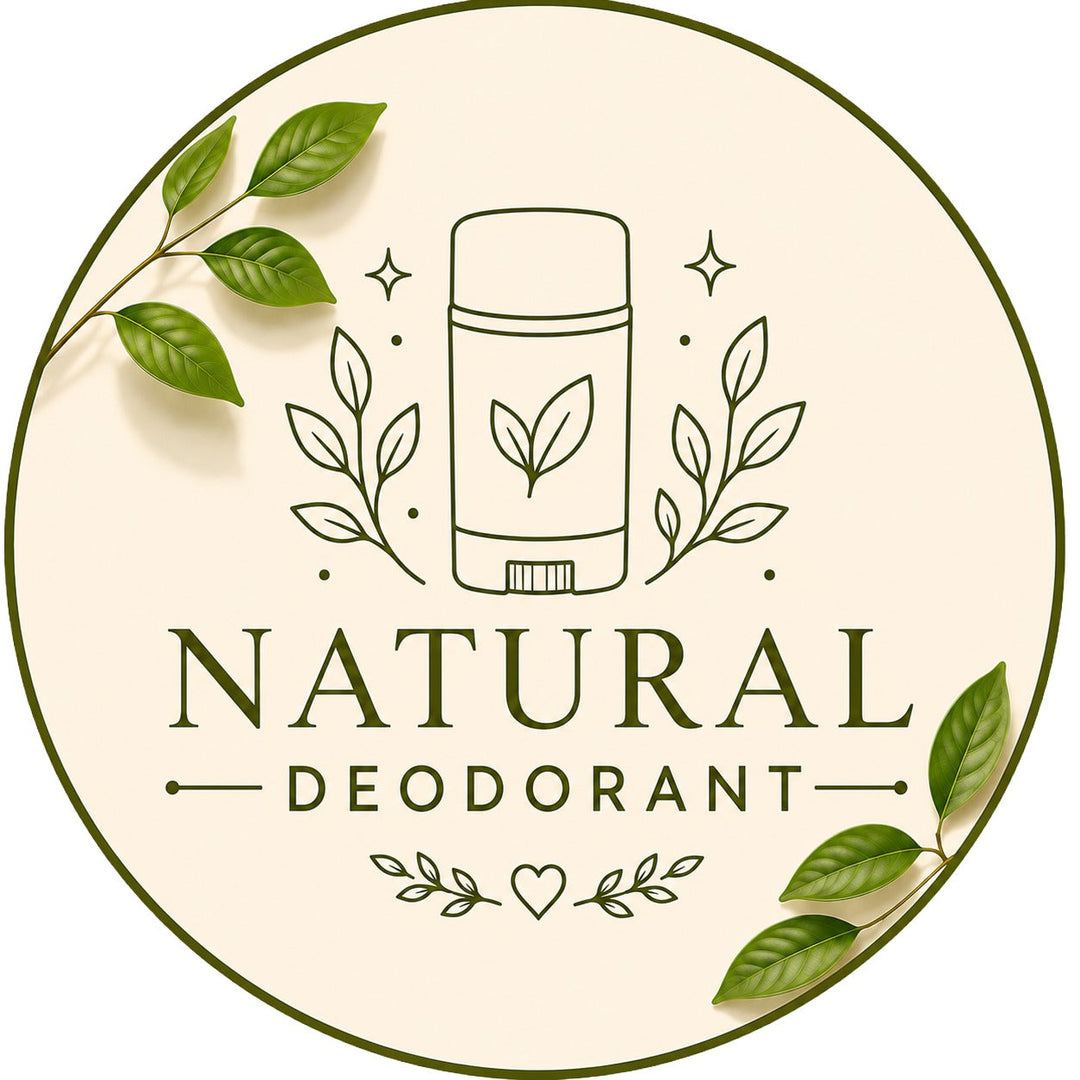 Lulu's Holistics Natural Deodorants Collection circular badge icon featuring a natural deodorant stick and botanical leaves