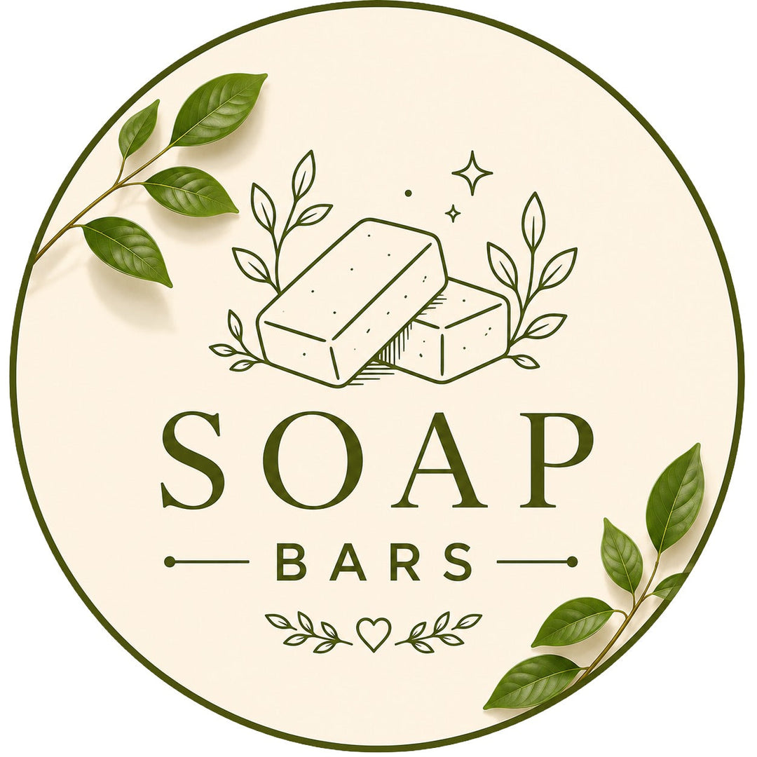 Lulu's Holistics Natural Soap Bars Collection circular badge icon featuring a natural bar of soap and botanical leaves
