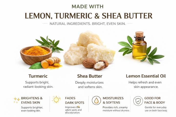 Lemon Turmeric Shea Butter Bar Soap – Brightening Cleanse