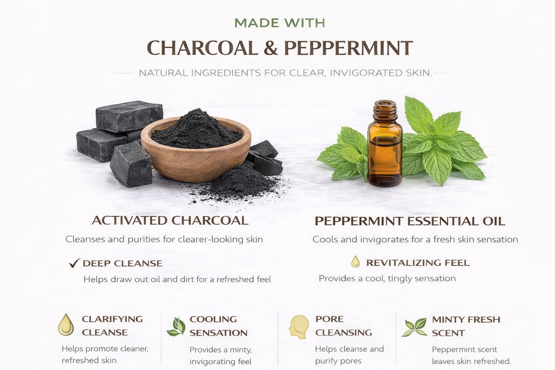 Charcoal & Peppermint Glycerin Bar Soap – Purifying Cleanse