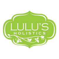Lulu's Holistics logo with green background and white text