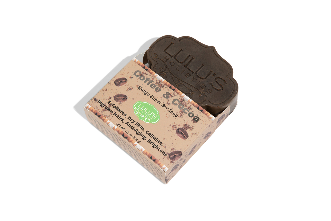 Coffee & Cocoa Mango Butter Bar Soap — Exfoliating, Hydrating for Dry Skin