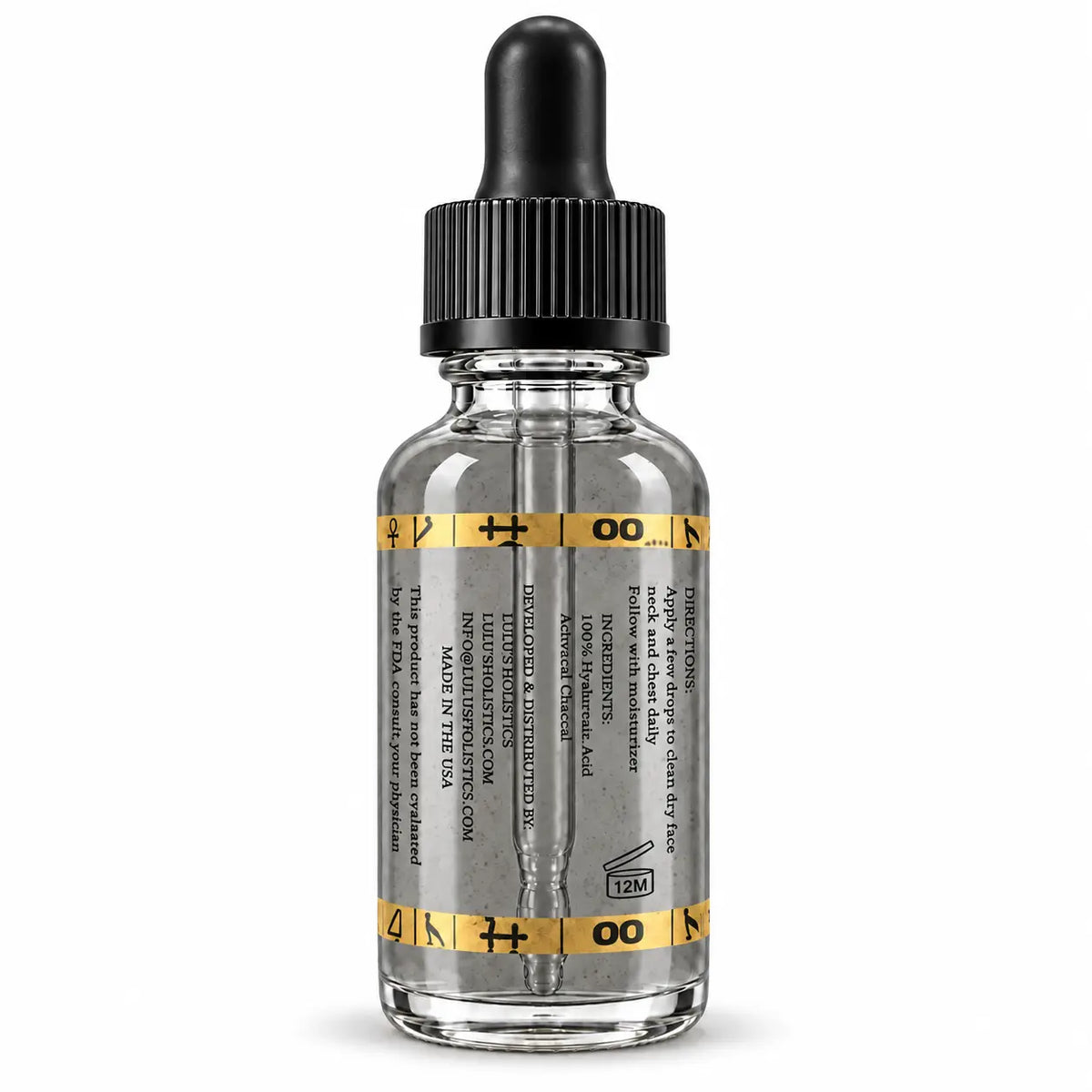Aktivkohle-Hyaluronsäure-Serum – Entgiftende & porenverfeinernde Feuchtigkeitspflege