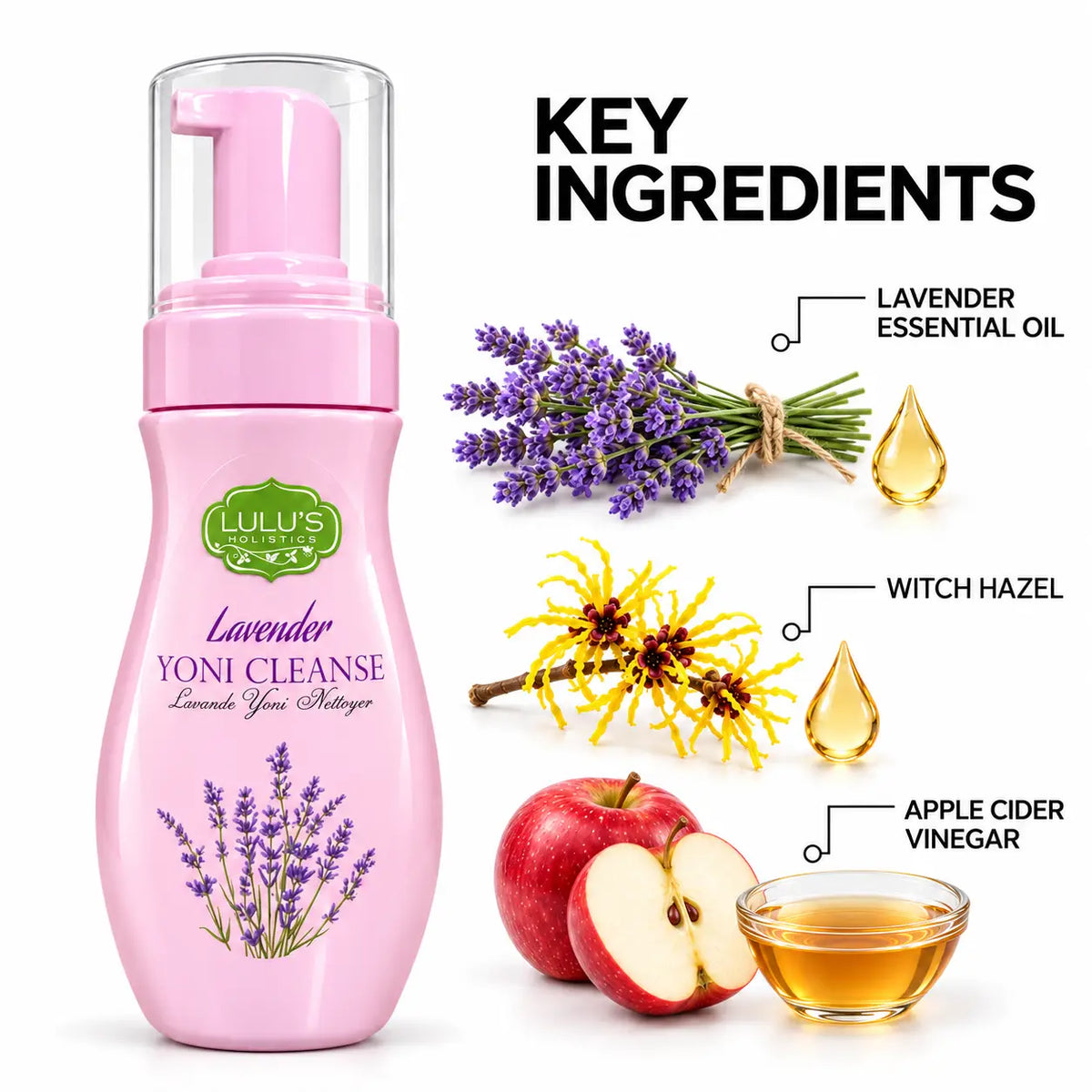 Lavender Yoni Foaming Cleanse – Gentle Botanical Wash