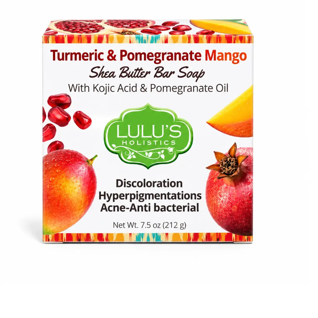 Granatapfel Mango Kurkuma Kojisäure Sheabutter Seifenstück – Aufhellende Reinigung