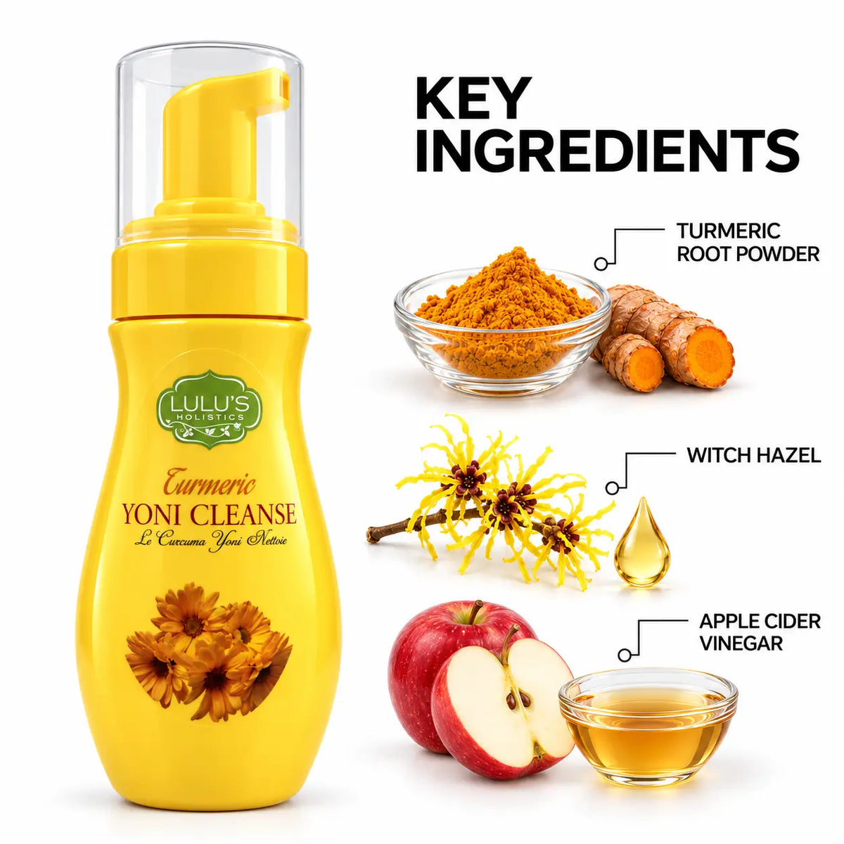 Turmeric Yoni Foaming Cleanse – Brightening Botanical Wash
