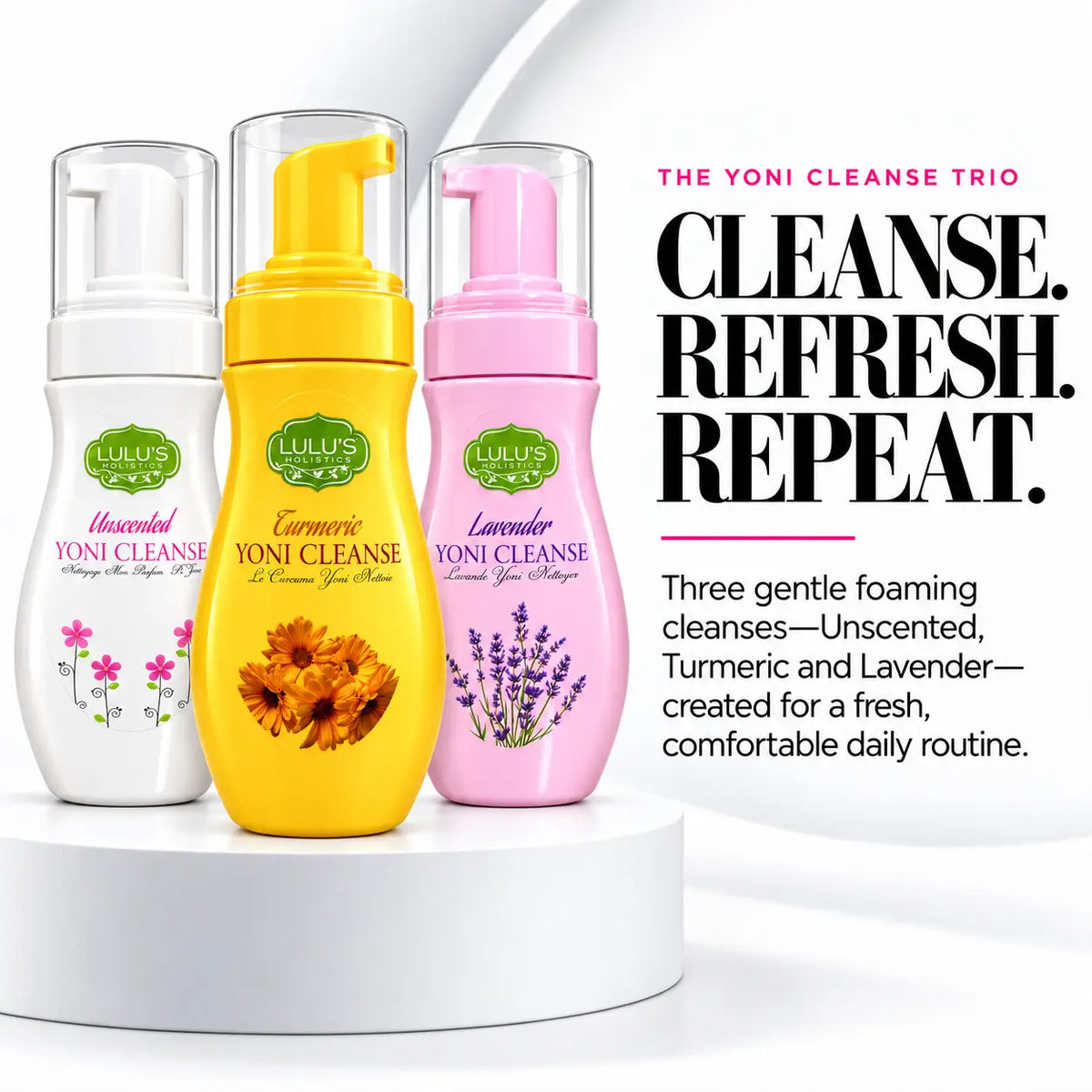 Lulu's Holistics Bikini Line Gentle Cleansing Foaming Wash Trio Bundle