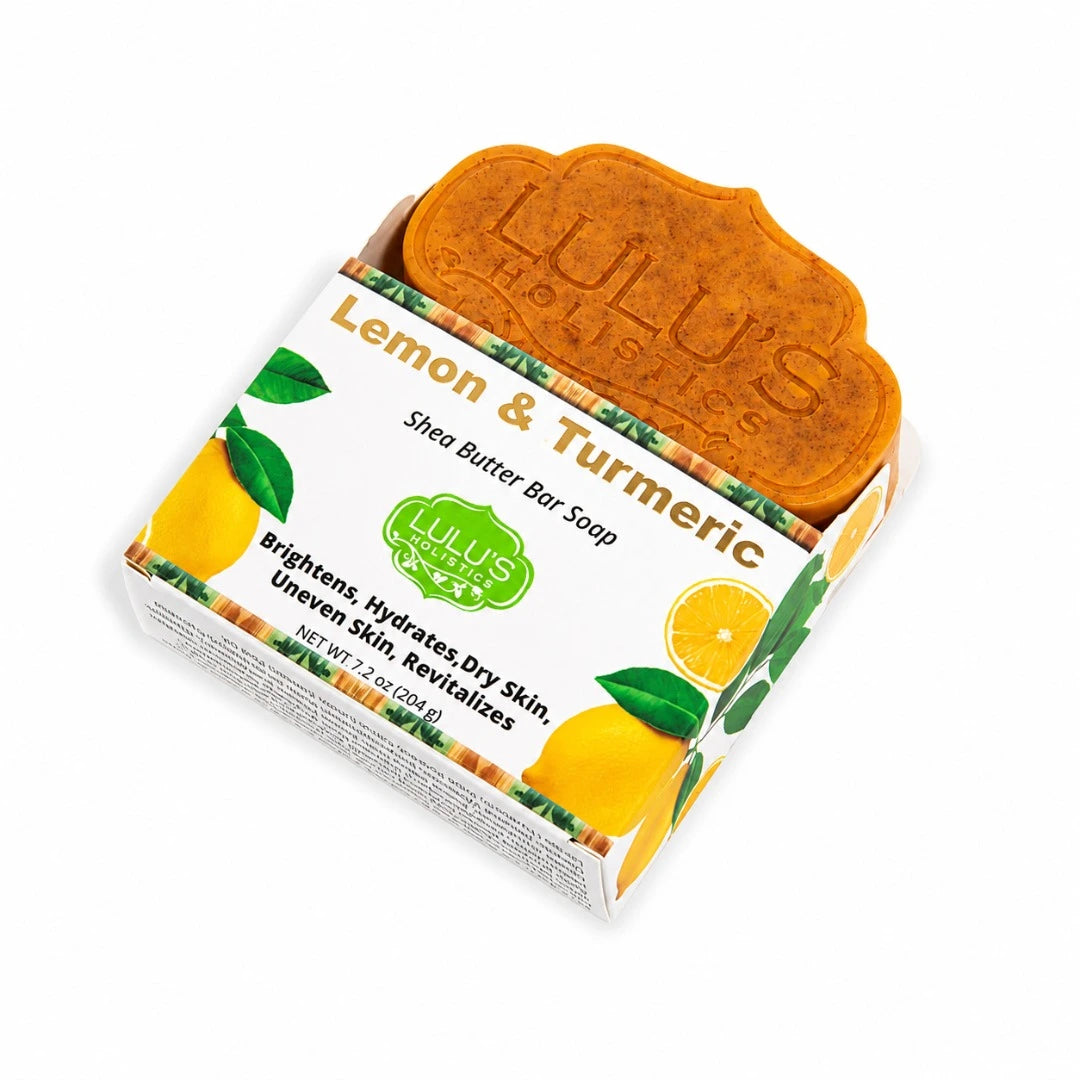 Zitronen-Kurkuma-Sheabutter-Seifenstück – Aufhellende Reinigung