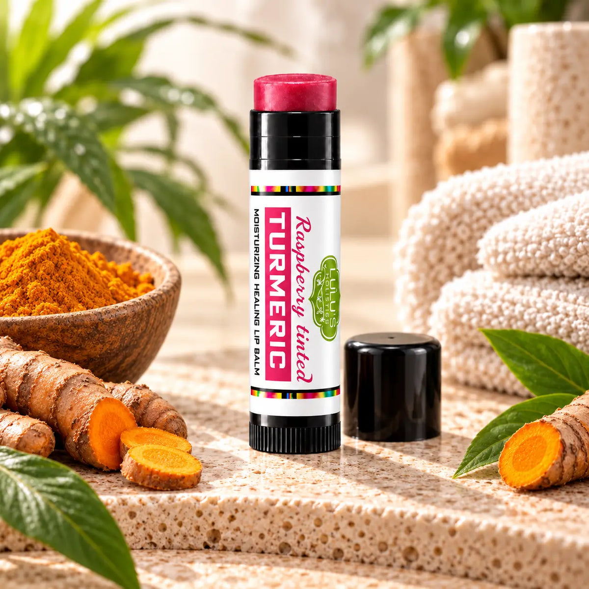 Lulu's Holistics Raspberry Tinted Turmeric Conditioning Lip Balm (0.15oz)