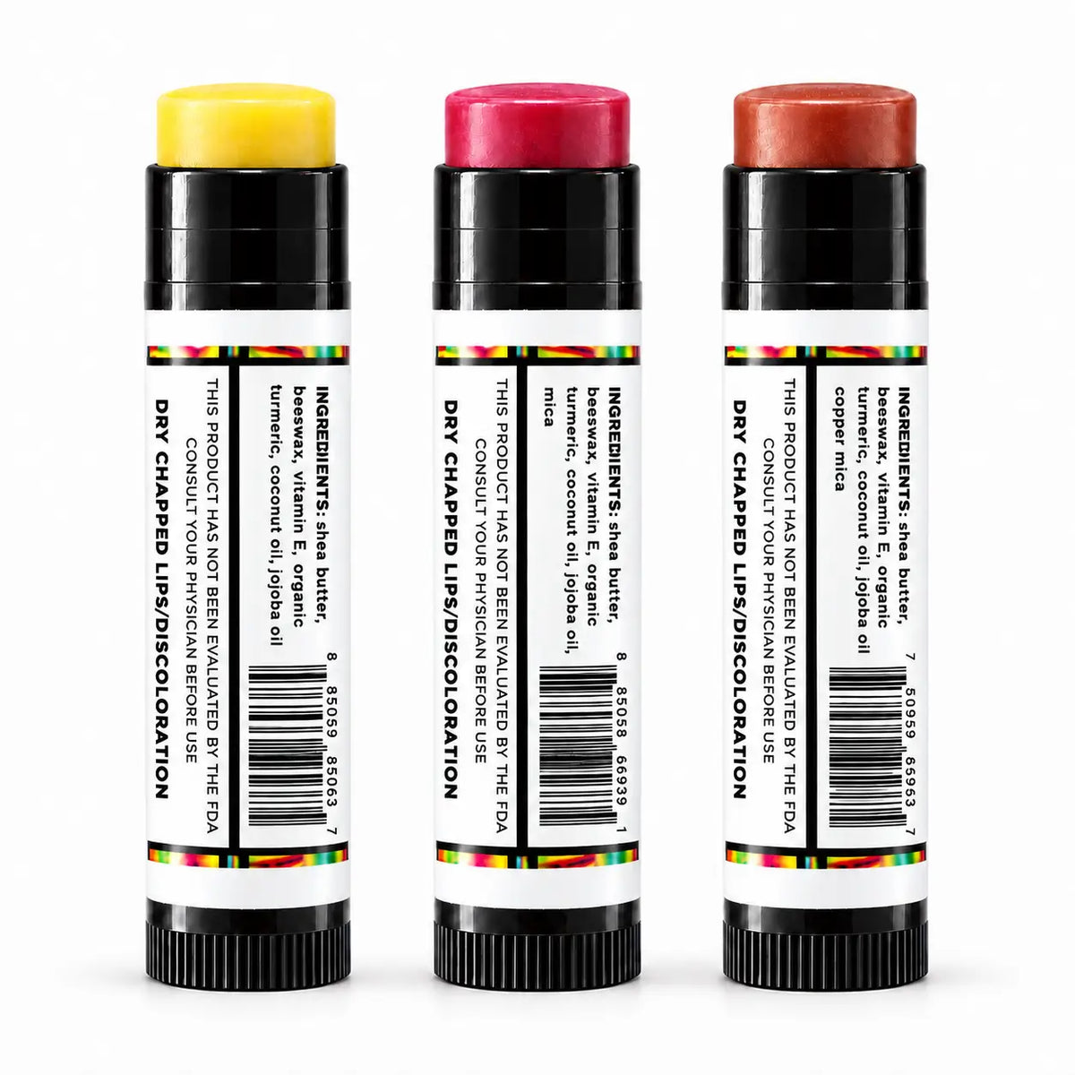 Lulu's Holistics Turmeric Moisture-Lock Conditioning Lip Balm Variety 3-Pack Bundle