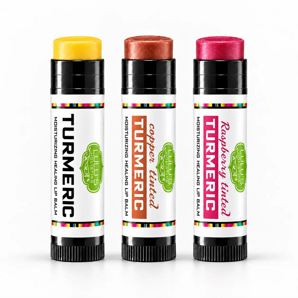 Lulu's Holistics Turmeric Moisture-Lock Conditioning Lip Balm Variety 3-Pack Bundle
