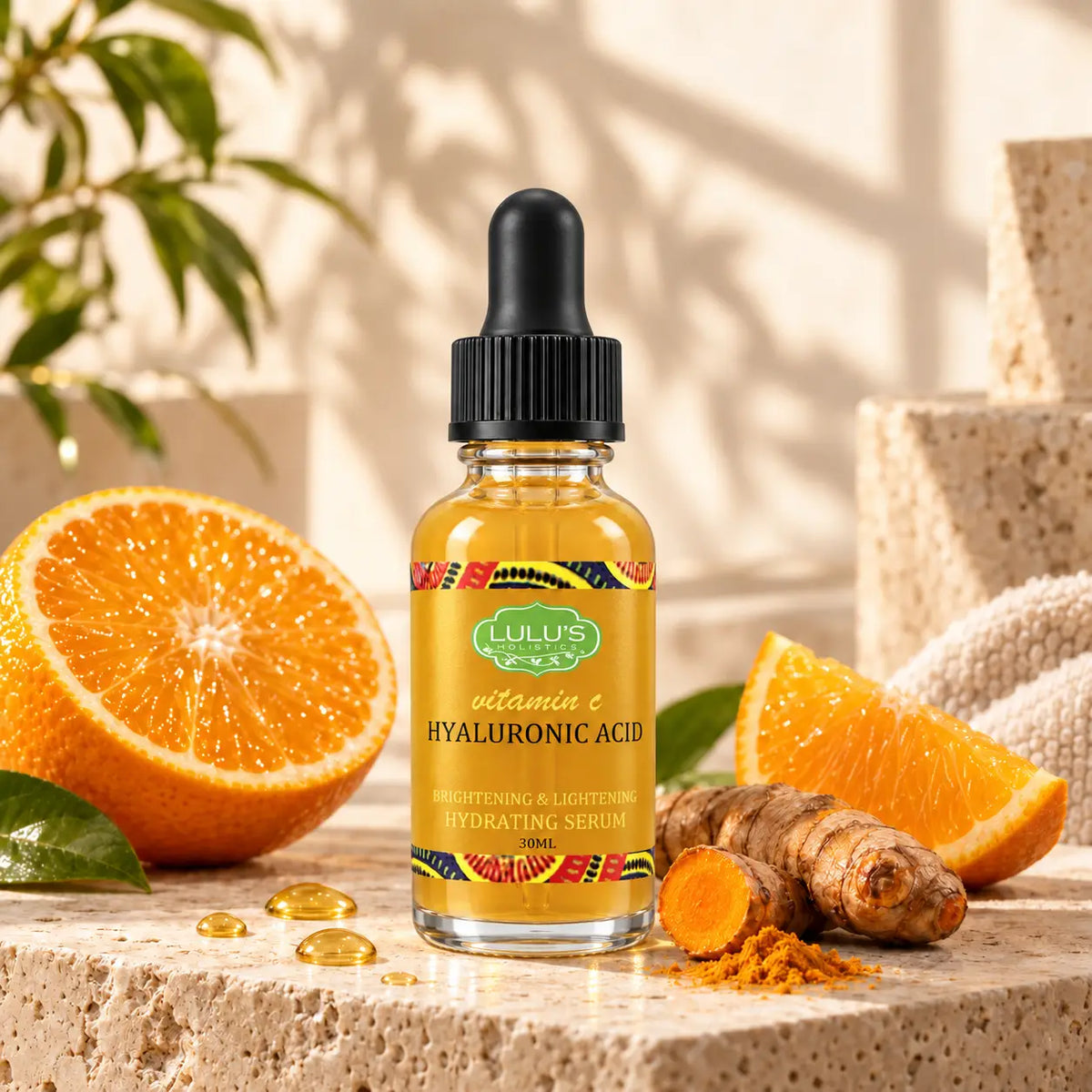 Kurkuma & Vitamin C Hyaluronsäure-Serum – aufhellende & feuchtigkeitsspendende Formel