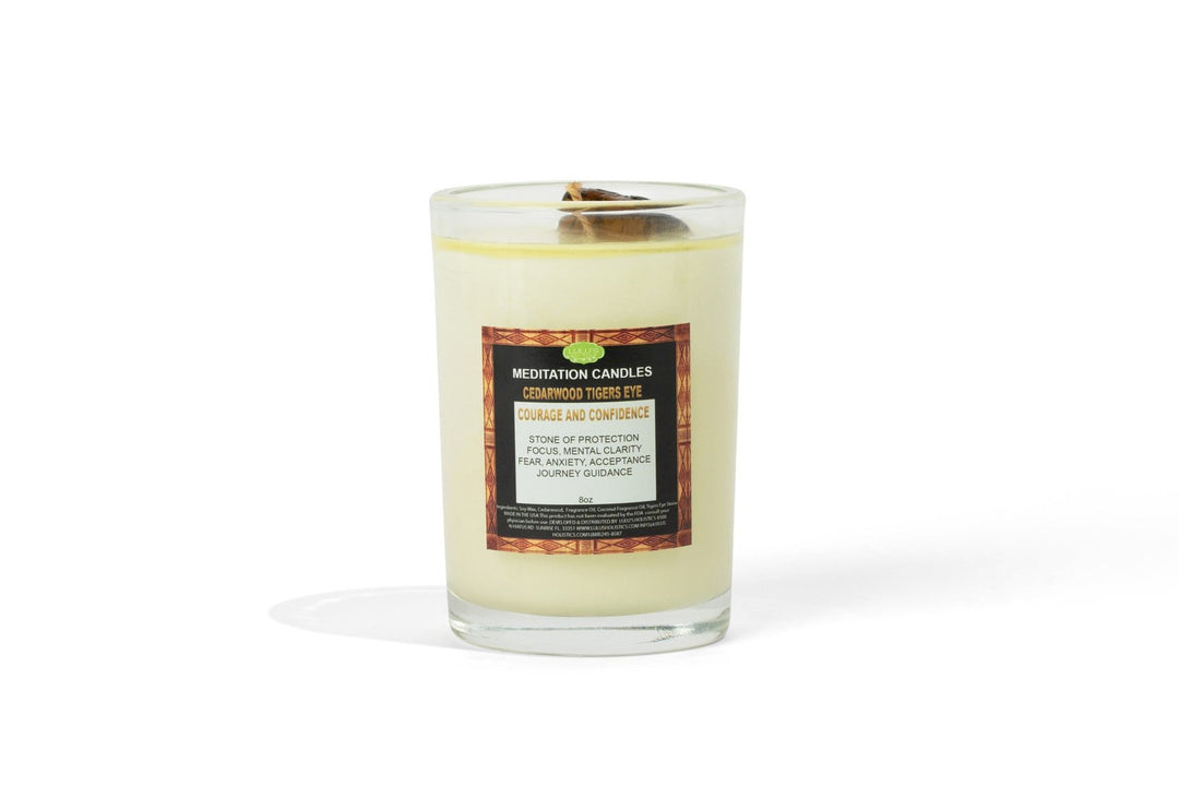 Cedarwood Tigers Eye Candle - Lulu's Holistics