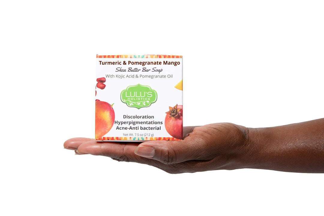 Turmeric Pomegranate Mango & Kojic Acid Shea Butter Soap for Bright, Hydrated, and Rejuvenated Skin | Lulu's Holistics