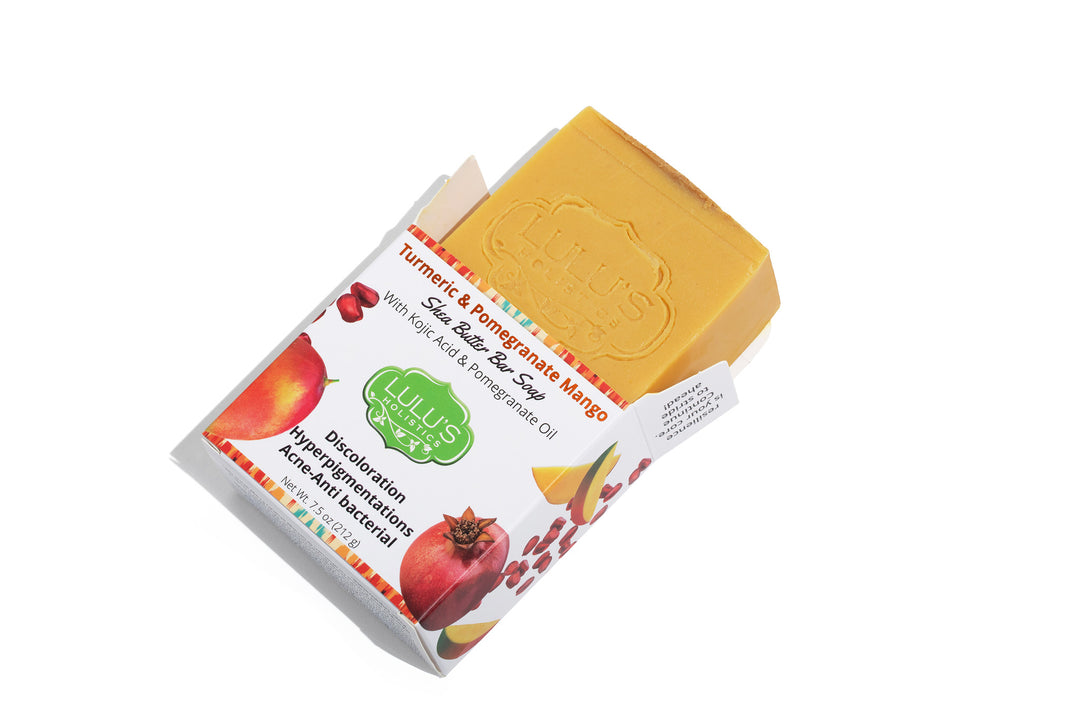 Turmeric Pomegranate Mango & Kojic Acid Shea Butter Soap for Bright, Hydrated, and Rejuvenated Skin | Lulu's Holistics