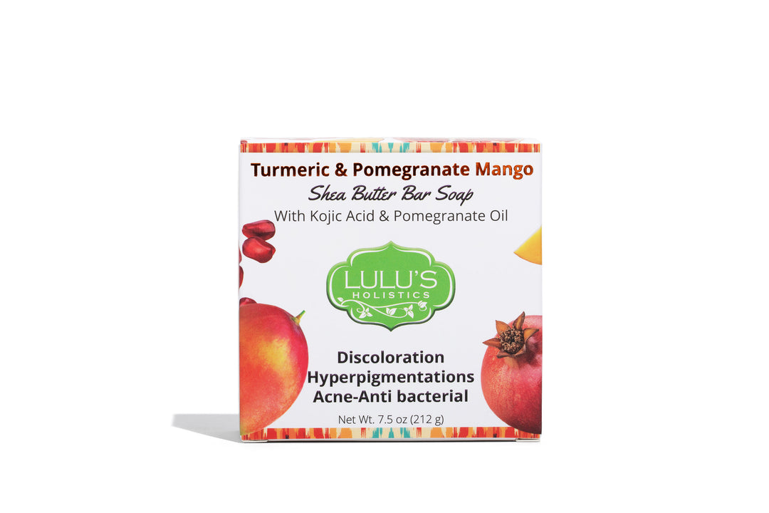 Turmeric Pomegranate Mango & Kojic Acid Shea Butter Soap for Bright, Hydrated, and Rejuvenated Skin | Lulu's Holistics