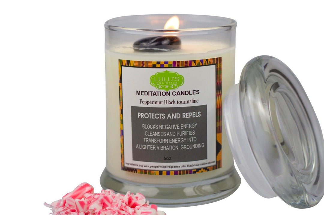 PEPPERMINT BLACK TOURMALINE CANDLE